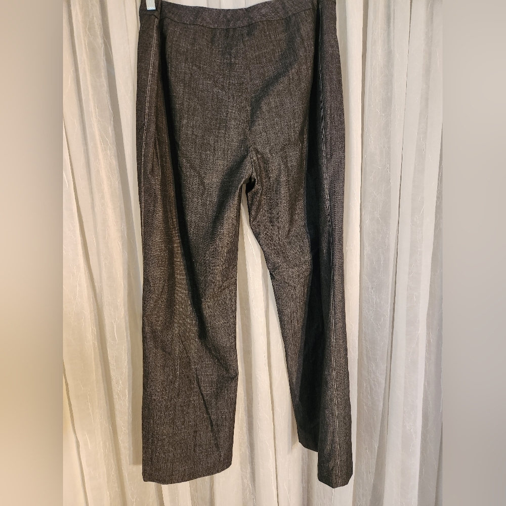 Kasper Women's Charcoal Denim Pantsuit Size 16 Business White Topstitch NWT - Picture 12 of 16